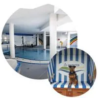 Kleiner Garten Sauna und Hallenbad kostenlos Hund willkommen, hotel em Dorum Neufeld