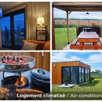 Chalet moderne avec grandes baies vitrées et espace plancha, hotel em Bussy-le Repos