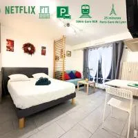믈룅에 위치한 호텔 Suite Athéna - Melun gare RER - Studio avec Balcon et parking