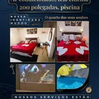 Tijucas में, होटल Suíte Master, Ar cond, Tela Cinema 150" Netflix, Globo, Piscina Pousada Tijucas Lua Encantada