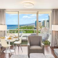 Honolulu में, होटल Ocean-City Views Glamorous Condo at The Watermark wParking Full Kitchen
