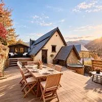 Le René-Sens, chalet 5p avec bain nordique, piscine et vue Pyrénées, khách sạn ở Boutx