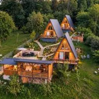 Carpatina A-Frame Retreat - Rustic Cabins for Couples, hotel v destinácii Runcu