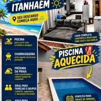 ótima casa em Itanhaém- conforto e piscina aquecida, отель в городе Итаньяэн
