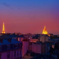 Eiffel Tower view + terrace Saint Germain des Pres