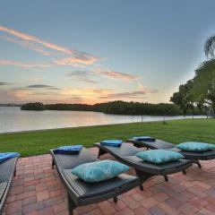 Oceanfront home with sunset views of Sarasota Bay and heated pool