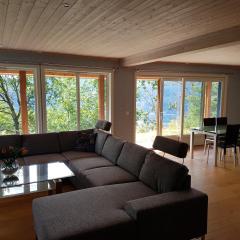 Panorama view along the fjord in Stryn