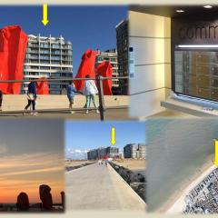 Panoramic view on beach, ships, sea - place to be