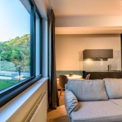 Bratislava center, river front, private parking included