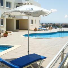 2 bedrooms appartement with sea view shared pool and enclosed garden at Larnaca 2 km away from the beach