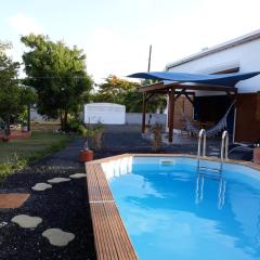 Villa de 2 chambres avec piscine privee jardin clos et wifi a Le Moule a 4 km de la plage