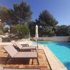 Villa avec grande piscine plage et port de Sanary à pieds