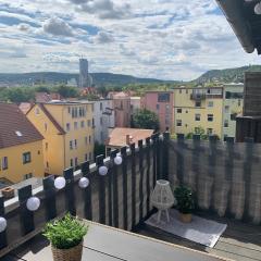 Apartment Skyline of Jena, luxuriös, einzigartig, free Wifi, Parkplatz, klimatisiert, zentral