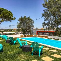 2 bedrooms house with shared pool enclosed garden and wifi at Atalaia 3 km away from the beach