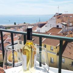 Alfama Stunning River and Historic City Views 2Bedrooms & 2Bathrooms AC Balcony 18th Century Building