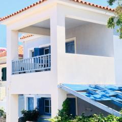 Blue Seaside House with Terrace