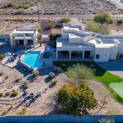 Adobe Arizona Home with City and Mountain Views