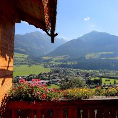 Panorama Ferienhaus Ematberg mit Bergblick und Sauna