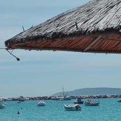 White cycladic town house with sea vew