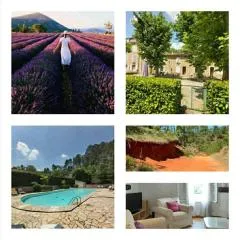 Éblouissant appartement au calme d'une résidence avec piscine idéalement situé au pied du Colorado provençal dans le prestigieux Luberon