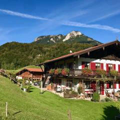 Ferienwohnung Dräxl Garten und Bergblick