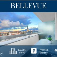 HOMEY BELLEVUE - New - Appartement avec une chambre - Parking privé gratuit - Balcon avec belle vue - Netflix et Wifi inclus - A 5 min de la frontière pour rejoindre Genève