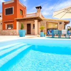 3 bedrooms villa with sea view private pool and enclosed garden at Llucmajor 1 km away from the beach