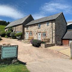 The Barn at Pentregaer Ucha, with tennis court and lake