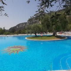 Garda lake and swimming pool