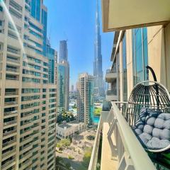 2BR Dubai Burj View Downtown Skyline with Pool, Gym, & Parking