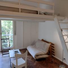 Loft monoambiente entrepiso y balcón francés