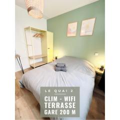 LE QUAI 2 - Studio neuf CALME TERRASSE - CLIM - WiFi - Gare à 200m