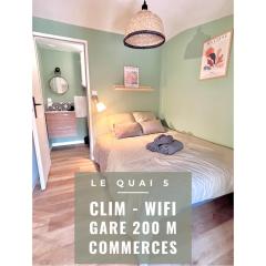 LE QUAI 5 - Studio NEUF CALME - CLIM - WiFi - Gare à 200m