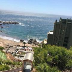 Arriendo Departamento, vista al mar, frente playa de Cochoa, Reñaca