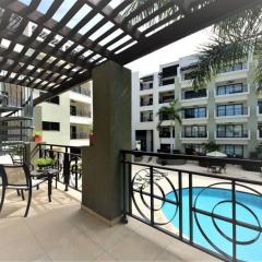 Spacious condo with private terrace & Pool