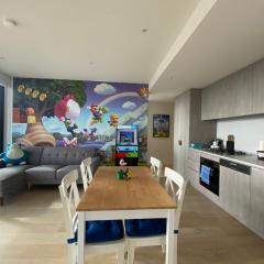 Nintendo Theme-Adelaide CBD-King Bed-Spa-Gym-BBQ