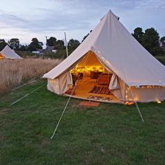 6m bell tent with log burner located near Whitby