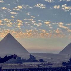 Moon light pyramids view