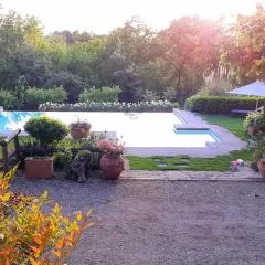 Tuscan hills near Florence - stone farm house