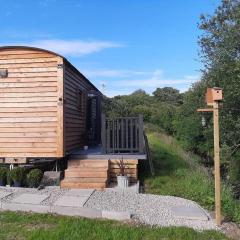 Shepherds Hut with hot tub on Anglesey North Wales