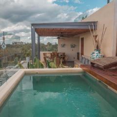 Kataleya Tulum by Zaazil - New Luxury Amazing Combo for Up to 20 people - Penthouse plus Aptartment , Private Pool, Terrace , Roof Top and Hot Tub in Luum Zama in the Jungle