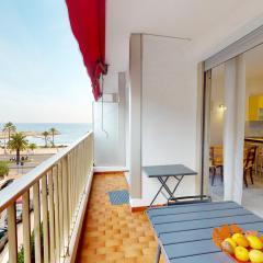 Grand 2 pièces climatisé avec terrasse et garage privé près de la mer - FR-1-196-311