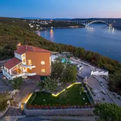 Luxury Villa Oštro with pool & Krk bridge view