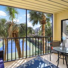 Island-style riverfront condo with pools and spas