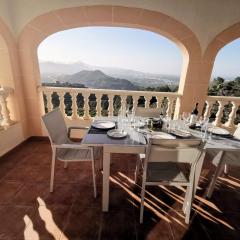 Self contained, detached hillside Villa near Oliva with stunning vistas