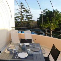 "T2 "Villeneuve des Anges" with sea view terrace and pool"