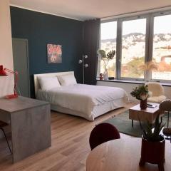 Central studio loft w great view