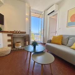 Sablettes Beach-plage-vue mer-centre ville