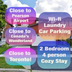 Pearson airport and Toronto cozy stay - 2 bedroom