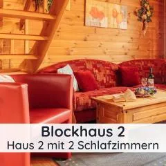 Der Fuchsbau - 3 separate Blockhäuser - ruhige Lage - 50m bis zum Wald - eingezäunter Garten